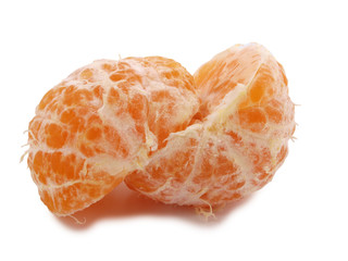 Fresh tangerine stacked in rows on white background