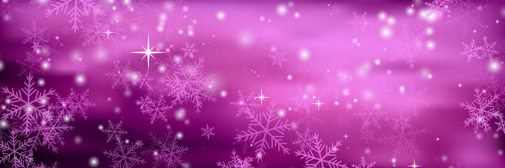 Banners with bokeh effect and snowflake