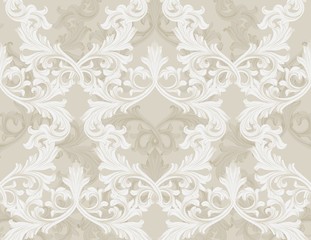 Fototapeta premium Damask pattern Vector illustration handmade ornament decor. Baroque background textures