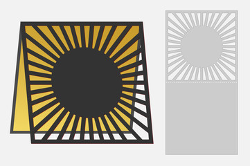 Template cards to cut. Topper. Use for congratulations, invitations, presentations, weddings. Vector illustration.