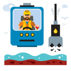 Vector Oil Industry. Flat style colorful Cartoon illustration.