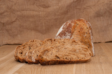 sliced French black bread with seeds