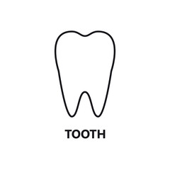 Tooth black stroke text on white background