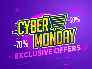 Cyber Monday Sale Banner Design with Discount Offer.