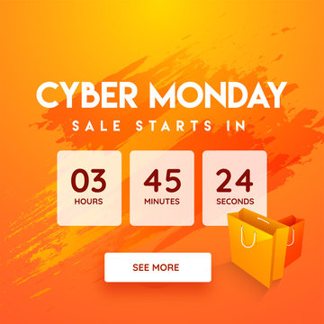 Cyber Monday Sale Banner Design with Countdown.