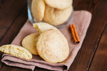 Homemade snickerdoodle cookies with spices and brown sugar.