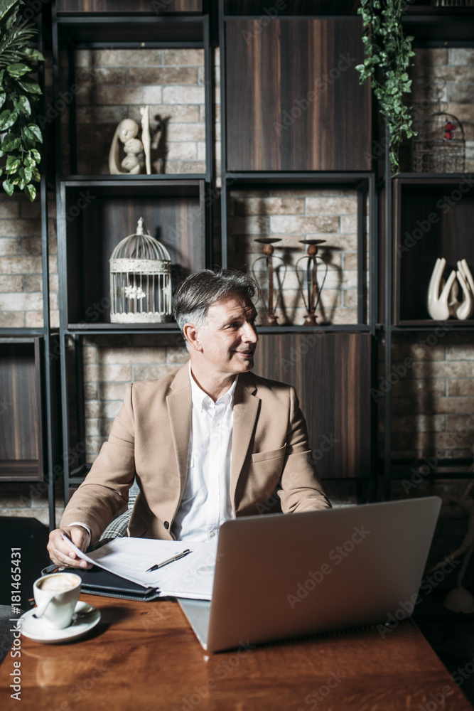 Wall mural portrait of businessman