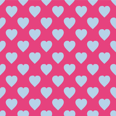 Pattern with hearts. Flat Scandinavian style for print on fabric, gift wrap, web backgrounds, scrap booking, patchwork