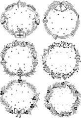 Beautiful decorative frame design with elegant floral ornaments set.