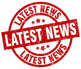 latest news round red grunge stamp