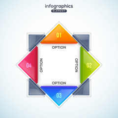 3D infographic element, or graph with three (3) steps .