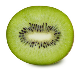 Kiwi half slice Isolated on white background