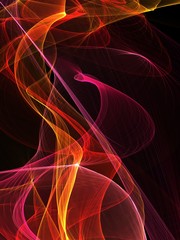 Abstract fire flame on black background.