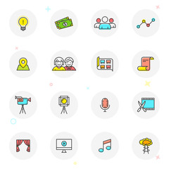 Business lineart icons set.