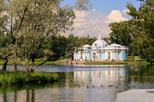 Petersburg, Russia - June 29, 2017: Tsarskoye Selo. The Hermitage pavilion in the Catherine Park.