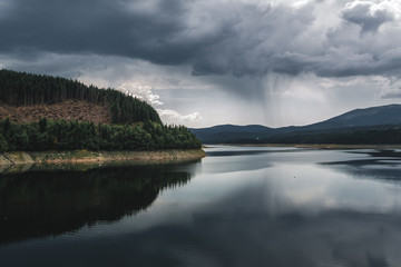 Lake, mountains, forest,amazing landscapes, rainy sky,forrest, cloudy, dramatic,scenic