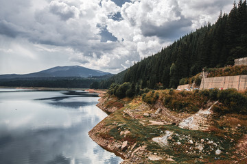 Lake, mountains, forest,amazing landscapes, rainy sky,forrest, cloudy, dramatic,scenic