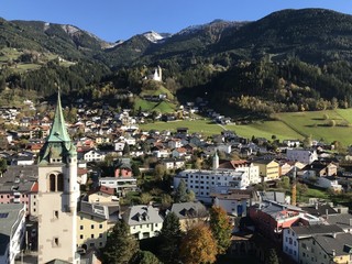 Schwaz Tirol Ausblick vom Kirchturm Maria Himmelfahrt Kellerjoch  Burg Freundsberg