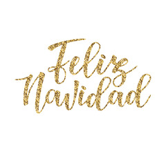 'Feliz navidad' Spanish typography lettering. 