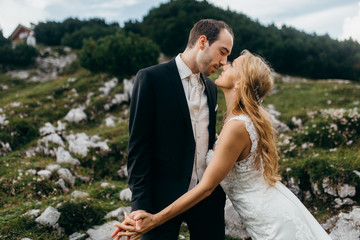 Wedding couple in the mountains
