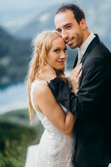 Wonderful wedding couple in the Alps 