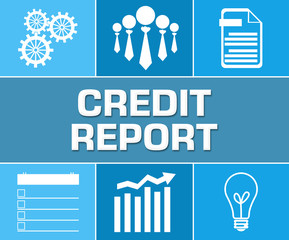 Credit Report Business Symbol Blue Grid 