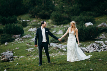Amazing wedding couple in the Alps 