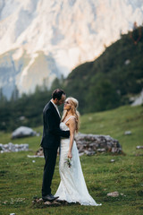 Amazing wedding couple in the Alps 