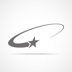 Flying star icon. Vector illustration.