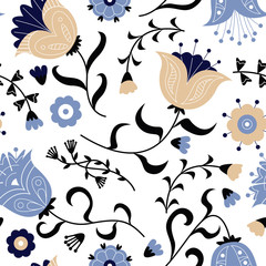 Vector floral seamless pattern