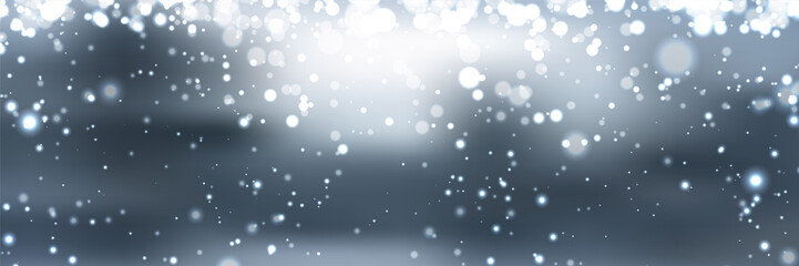 Banners with bokeh effect and snowflake