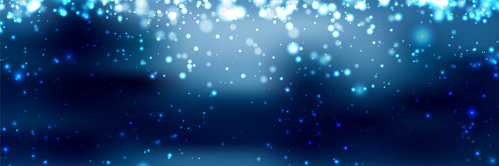 Banners with bokeh effect and snowflake