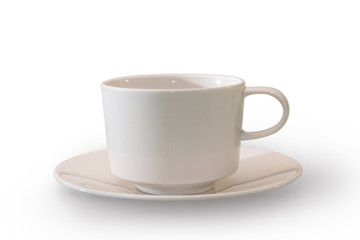 Сoffee cup with saucer isolated on white background