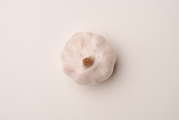 Close up of a fresh garlic isolated over white