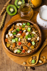 Dry oat flakes with candied fruits