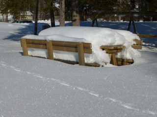 Sitzbank für Schnee