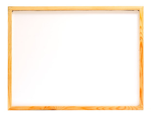 Wooden frame whiteboard isolated on white background