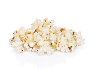 Popcorn isolated on the white background