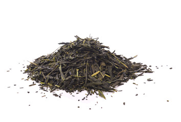 Green tea isolated on white background