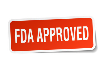 fda approved square sticker on white