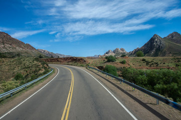 Open Road Leading into Mountains, Bolivia