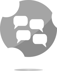abstract cloud set icon. speech bubbles, symbol. Round button