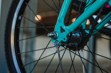 Fototapeta premium Image closeup of bicycle shop for abstract business recreational lifestyle background use.