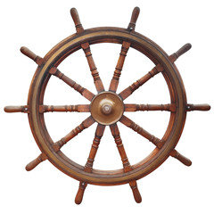 Steering wheel on white