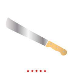 Machete or big knife icon .  Flat style