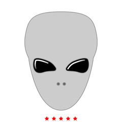 Extraterrestrial alien face or head icon .