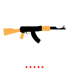 Assault rifle icon .  Flat style