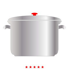 Saucepan icon .  Flat style