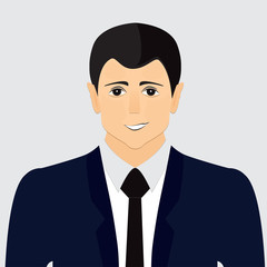 Businessman on a gray background. Vector.