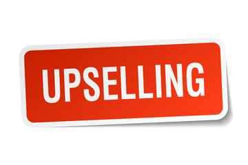 upselling square sticker on white
